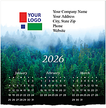 Misty Evergreens Logo Top Calendar Card D3308U-4A